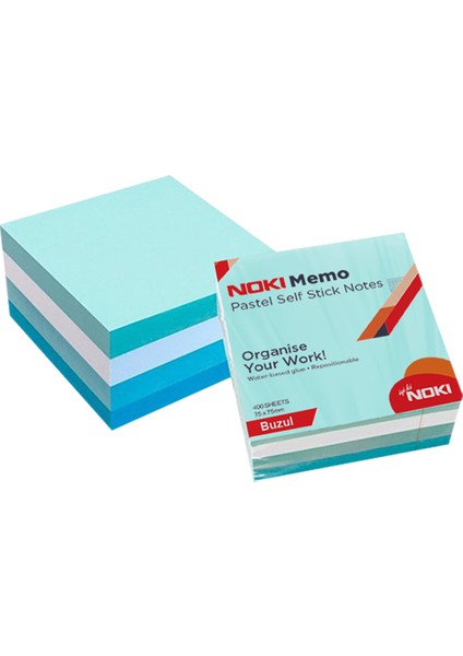 Noki Yapışkanlı Not Kağıdı Küp 400 Syf 75X75 Pastel Buz 12013-33