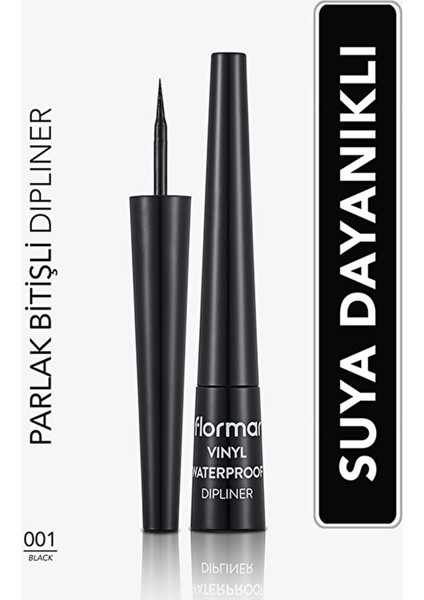 Waterproof Yoğun Pigmentli ve Parlak Bitişli Dipliner 001 Black