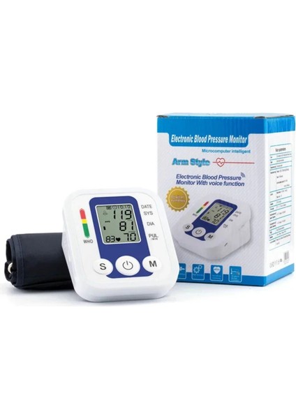 Akıllı Üst Kol Tansiyon Aleti Ihb Düzensiz Nabız Uyarısı Tek Tuşla Otomatik Ölçüm Geniş LCD Ekran Çift Kullanıcı 99×99 Hafıza USB