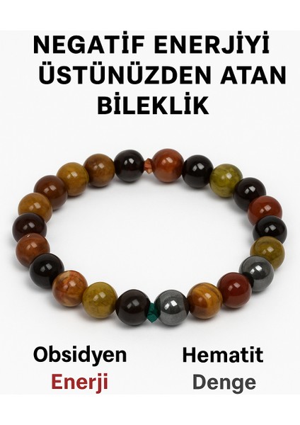 Orijinal Doğal Taş El Yapımı Enerji - Uyum - Denge Sağlayan Bileklik-29