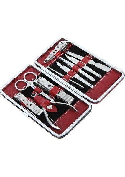 Profesyonel Çelik Manikür Pedikür Seti 10 Parça ( Lisinya )