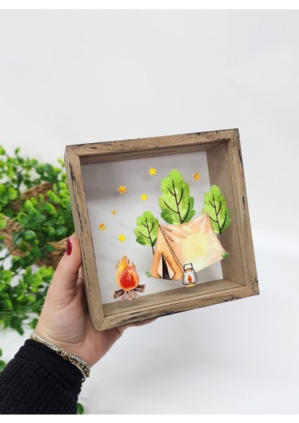 Kamp Temalı Kumbara Ahşap Hazneli Hediyelik Kumbara fiyatları