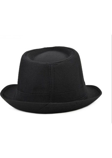 Çocuk Boy Siyah Kumaş Fötr Şapka Gösteri Şapkası Michael Jackson Şapkası 54 No modelleri