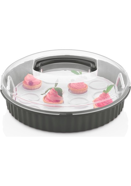 Pasta Börek Kupkek Saklama Taşıma Sunum Kabı Qlux L-00654 Kamp Piknik Sunum fiyatları