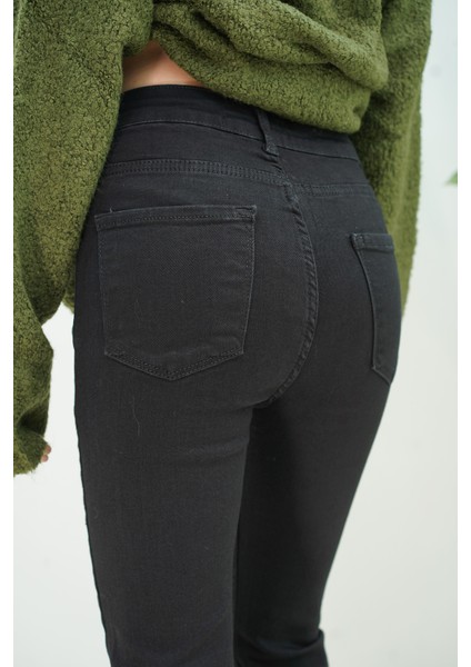 Siyah Enzim Ispanyol Paça Pantolon fiyatları