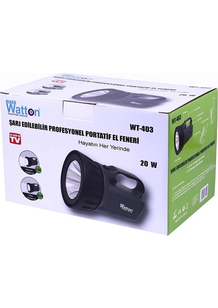 Şarj Edilebilir Profesyonel Portatif El Feneri WT-403 ( Lisinya ) fırsatları