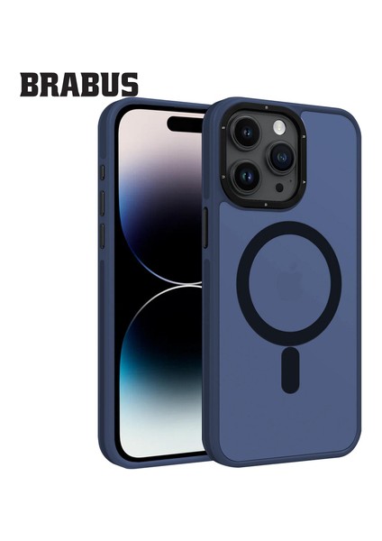 Brabus iPhone 15 Pro Max Magsafe Özellikli Ekstra Yan Koruma Katmanlı Buzlu Yumuşak Deep Silikon Kılıf