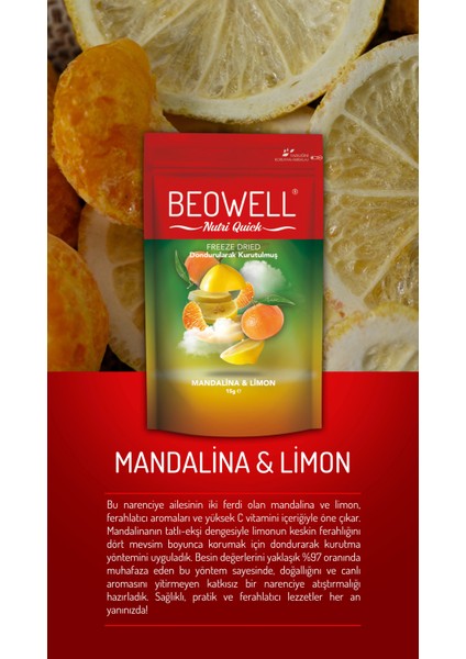 Nutri Quick – Freeze Dried Dondurularak Kurutulmuş Mandalina & Limon fırsatları