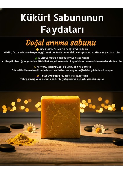 Kükürt Sabunu – Sivilce Karşıtı ve Yağ Dengeleyici, %100 Doğal fiyatları