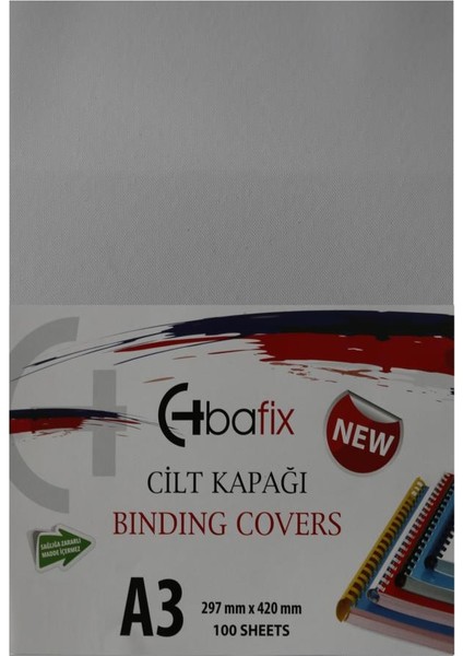 Bafix Cilt Kapağı Plastik Opak A3 160 Mıc BEYAZ-100-PKT