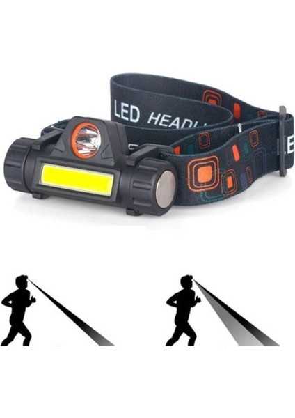 Şarjlı Mir Kafa Lambası + Cata 3W Ledli Şarjlı Polis El Feneri ( 2'li Set ) modelleri