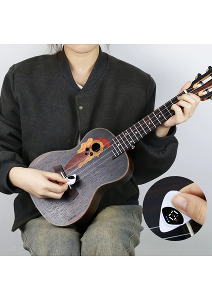 2’si 1 Arada Gitar Penası & Pitch Kalibratörü | Dijital Akort Cihazı | Gitar, Bas, Klasik Gitar, Ukulele Uyumlu | LED Göstergeli