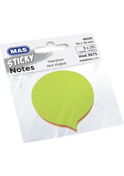 Mas Yapışkanlı Şekilli Not Kağıt Balon 75 Syf 3671