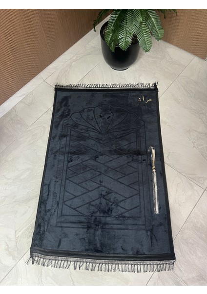 Kişiye Özel Seccade Iplik Yazımı Siyah modelleri