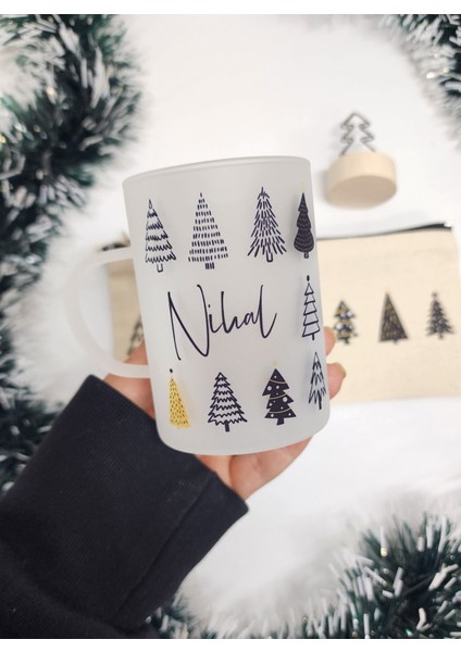 Isme Özel Kişiye Özel Çam Ağacı Temalı Çay Bardağı Çay Fincanı Kalemlik Not Kart Tutucu Hediye Seti fiyatları