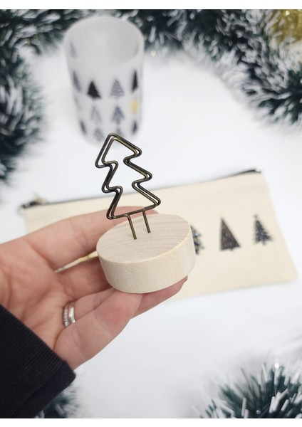 Isme Özel Kişiye Özel Çam Ağacı Temalı Çay Bardağı Çay Fincanı Kalemlik Not Kart Tutucu Hediye Seti modelleri