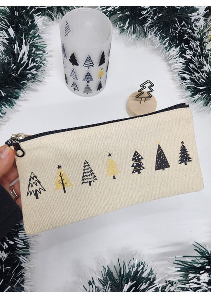 Isme Özel Kişiye Özel Çam Ağacı Temalı Çay Bardağı Çay Fincanı Kalemlik Not Kart Tutucu Hediye Seti fırsatları