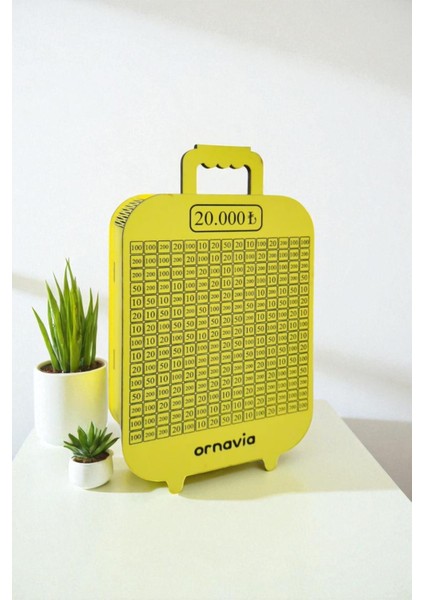 Parabox - 20.000TL Kumbara - Ahşap Para Biriktirme Hedef Kutusu - Time To Travel - Sarı Kumbara fiyatları