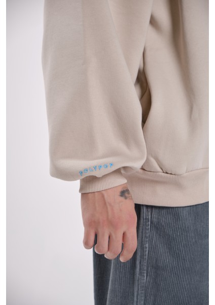 Fire Flame Oversize Fit Cepli Bisiklet Yaka Sweatshirt fırsatları