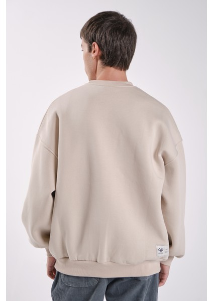 Fire Flame Oversize Fit Cepli Bisiklet Yaka Sweatshirt indirimleri