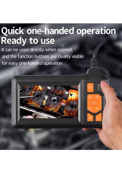 Ekranlı 3 Kameralı 10 mt Hafıza Kart Destekli Sert Kablo Yılan Endoskop Kamera 8 mm 4.3 Inc indirimleri