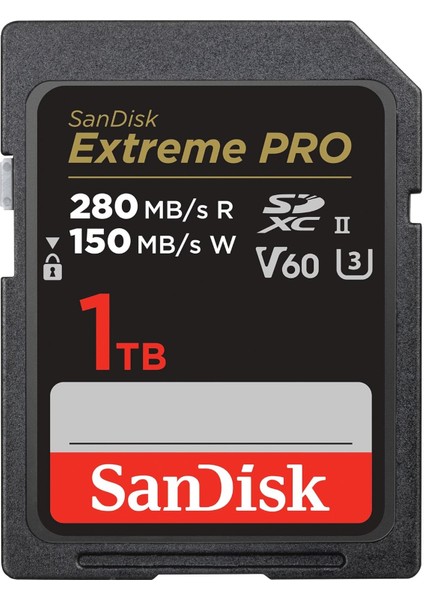 Extreme Pro Sdxc Uhs-Iı Hafıza Kartı V60 1 Tb (280 Mb/s, 6k, 4K Uhd, U3, C10, Rescue Pro Deluxe)