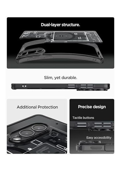 Galaxy S25 Edge ile Uyumlu Ince Kılıf Ultra Hybrid Sararma Karşıtı Duraclear Hava Kanalı Teknolojisi Askeri Sınıf Koruma Magfit Özellikli Zero One Tasarım Kapak - ACS09415 modelleri