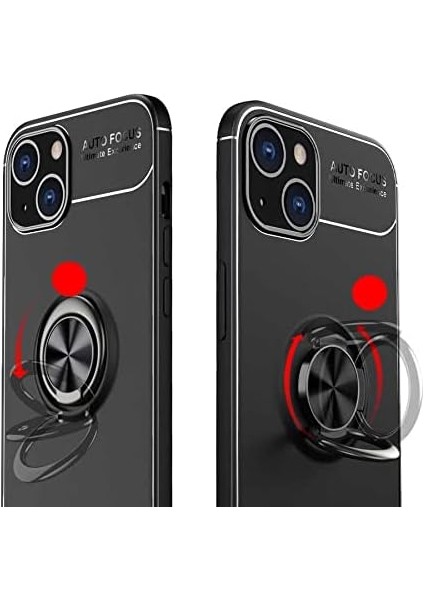 14 ile Uyumlu Novel Tpu Koruma Yüzüklü Stand Olabilen Toz ve Kirden Koruyan Silikon Kılıf 14 ile Uyumlu Kılıf Siyah-Mavi Yüzüklü Kılıf modelleri