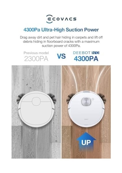 Deebot N10 Beyaz Süpürge ve Paspas 4300 Pa Emiş Gücü fiyatları
