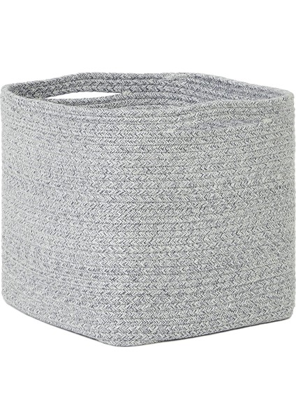 Textile Gri Kırçıllı Pamuklu Sepet 30 x 30 x 30 cm