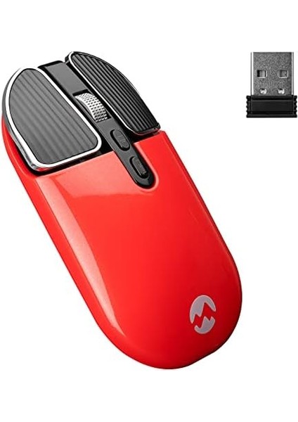 SM-619 1600DPI Süper Sessiz Metalik Kırmızı Şarj Edilebilir Premium Kablosuz Mouse modelleri