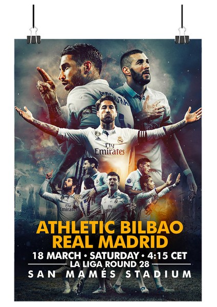 Real Madrid Cf Poster1 - Retro Duvar Dekoru