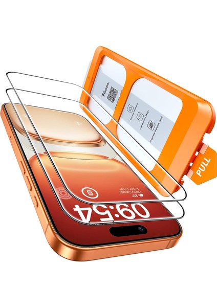 Apple iPhone 17 Uygulama Aparatlı Tam Kapatan Temperli Ekran Koruyucu Kırılmaz Cam Magic Box