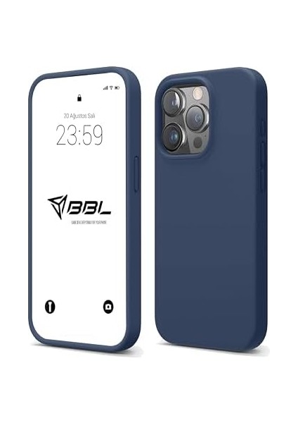 Kılıf Ince Sıvı Silikon 3 Katmanlı Tam Kaplamalı Yumuşak Jel Kauçuk Kılıf Kapak (Lacivert, 13 Pro Max) modelleri