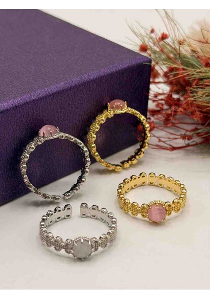 Ayarlanabilir Pirinç Zirkon Taşlı Yüzük