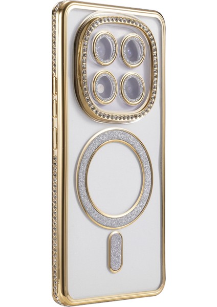 Yzlal Newface Xiaomi Redmi Note 14 Pro 5g Joke Simli Magneticsafe Kılıf - Gold modelleri