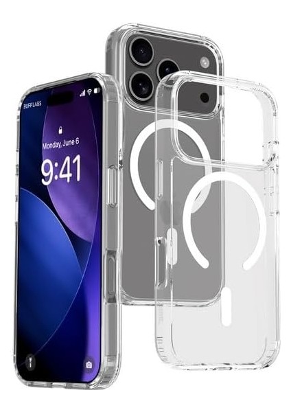 Psr Aksesuar 17 Serisi Şeffaf Kılıf – M-Safe Hybrid Kapak, Manyetik Şarj Uyumlu, Darbeye Dayanıklı Air Space Köşe, Kamera ve Ekran Koruma (17 Pro Max)
