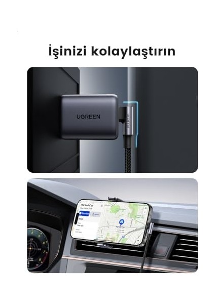 Type-C To Type-C 100 W 5A Örgülü 90 Derece Şarj Kablosu 1 Metre modelleri
