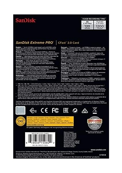 Extreme Pro Cfast 2.0 Hafıza Kartı, 512 GB - SDCFSP-512G-G46D fiyatları