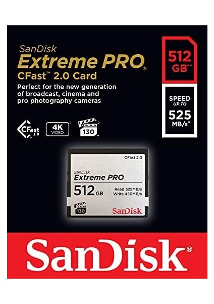 Extreme Pro Cfast 2.0 Hafıza Kartı, 512 GB - SDCFSP-512G-G46D modelleri