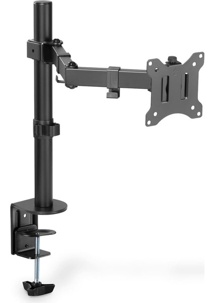 Monitör Tutucu - Masa Kelepçesi - 1 Monitör - 32 Inçe Kadar - 8 Kg&apos;a Kadar - Vesa 75X75, 100X100 - Siyah, DA-90399