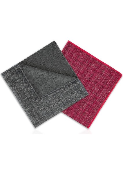 Cleanıng | Inatçı Leke Zorkir Ovalama Bezi - Simli, Telli Bez (Çizmez) 40X40 Kare Desen | X2 Adet