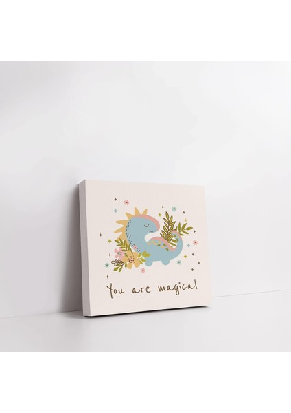 Stili Dinozor Karakter Tasarımlı Kanvas