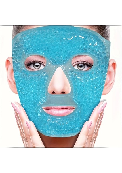 Terapi Jel Yüz Maskesi Soğuk ve Sıcak Boncuklu Ayarlanabilir Maske (Mavi) ( Lisinya ) fırsatları