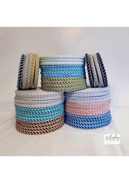 Motifli Şerit Süs Nakış Modeli | Nakış Aksesuar (Turkuaz (7))