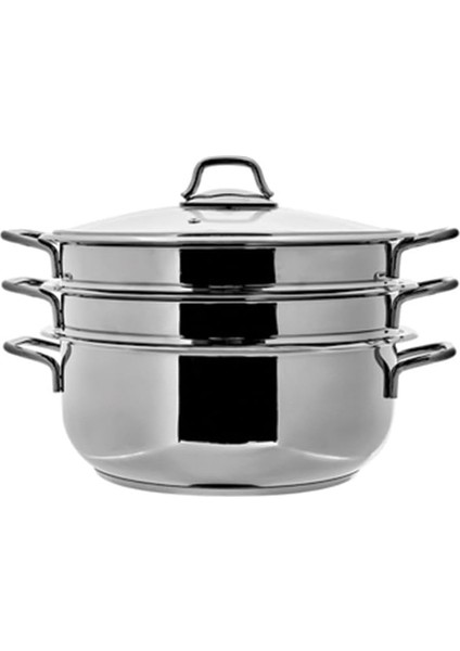 Mutfaksever Çelik 2 Katlı Mantı Tenceresi 28 cm