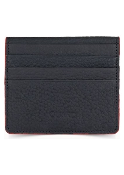 Guard Siyah / Kırmızı Patlı Tasarım Deri Kartlık