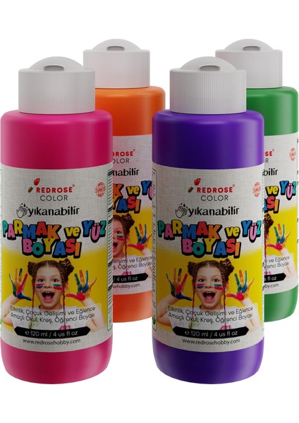 Rose Ara Renkler Parmak 4&apos;lü Set 4X120 ml