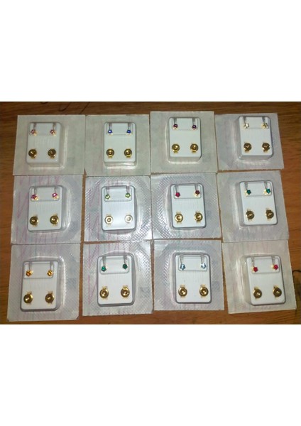 Nur Dükkanı Gold Yıldız 12 Karışık Küpe