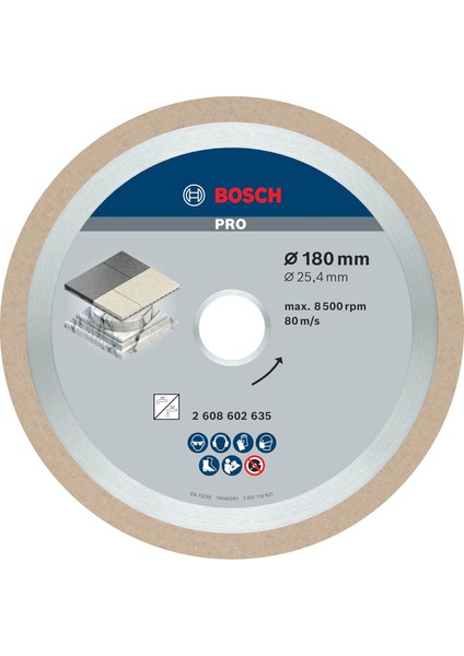 Kesme Diski Seramik, 180 x 25,40 x 2,2 x 10 Mm, 2608602635 Için En Iyisi